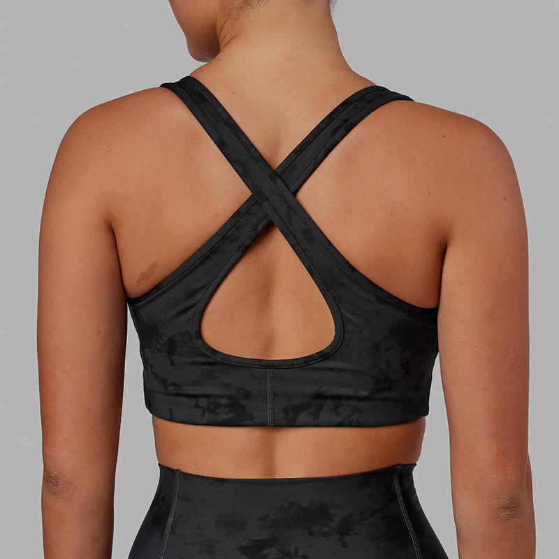 Cross Back Print Sports Bra Manufacturer | Running Shockproof Gym Yoga Sports Bras supplier - 图片 2