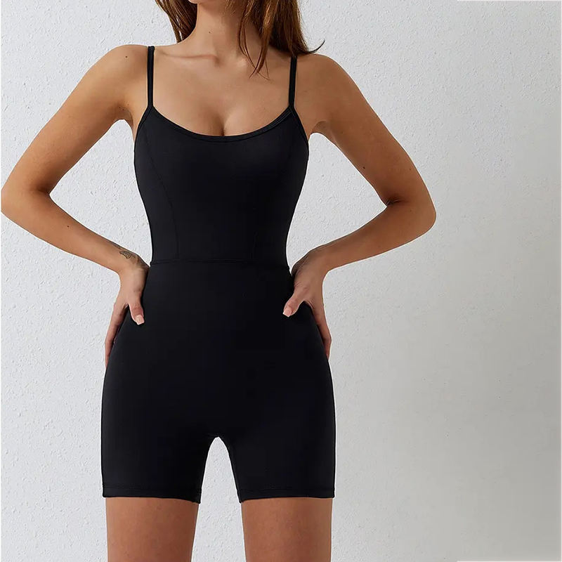 Custom Sexy Fitness Yoga Bodysuit Set Manufacturer | Custom Gym Jumpsuit Shorts Pants wear - 图片 3