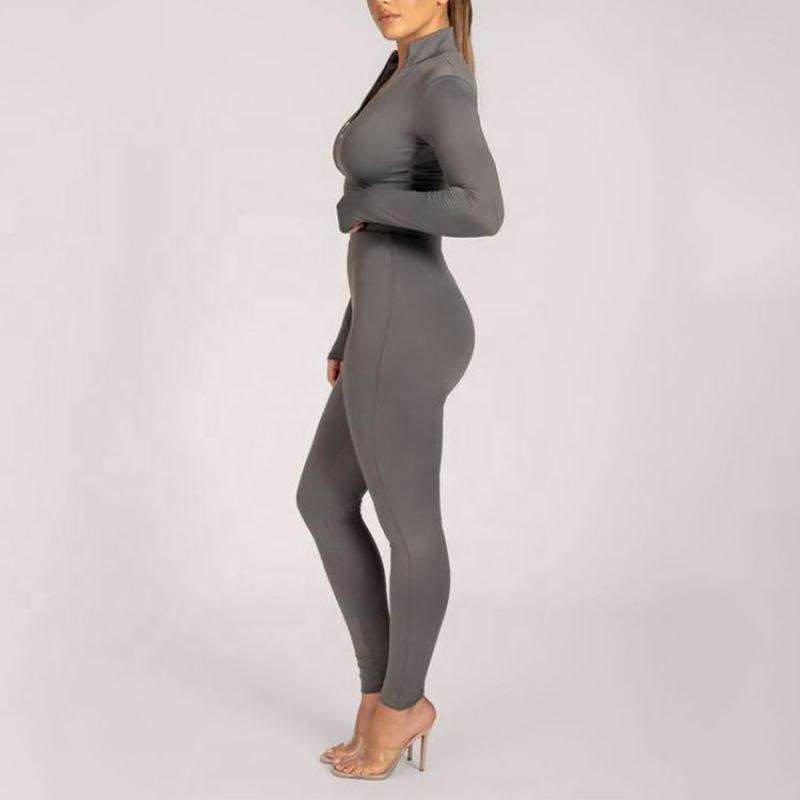 Custom athletic 1/4 zipper crop top Manufacturer | Custom high rise yoga leggings 2pc yoga set - 图片 2