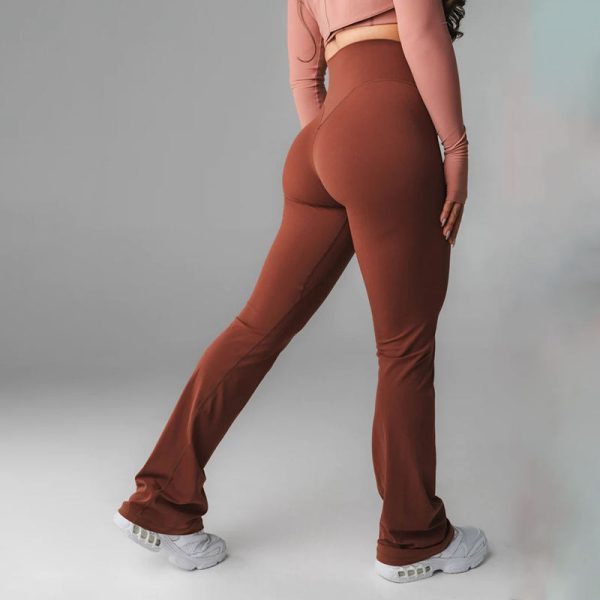 Custom Plus Size Flare Yoga Leggings Manufacturer | Polyester Spandex Workout Gym Fitness suppliers - 图片 4