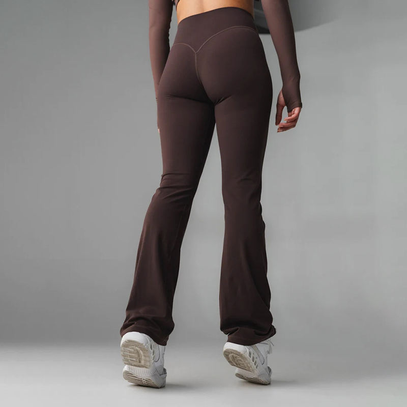 Custom Plus Size Flare Yoga Leggings Manufacturer | Polyester Spandex Workout Gym Fitness suppliers - 图片 5
