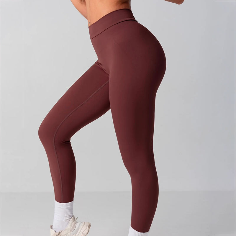 Custom V Booty Gym Scrunch Butt Leggings Manufacturer | High Elastic Solid Soft leggings suppliers - 图片 2