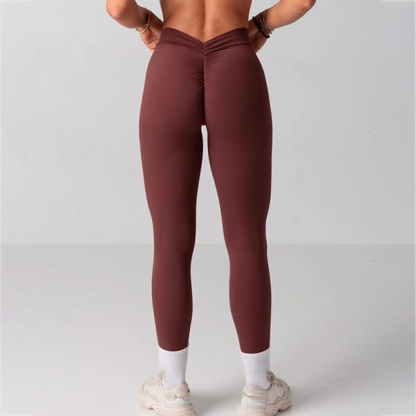 Custom V Booty Gym Scrunch Butt Leggings Manufacturer | High Elastic Solid Soft leggings suppliers - 图片 4