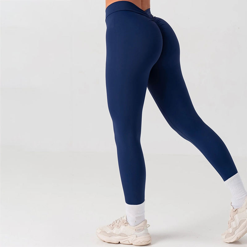 Custom V Booty Gym Scrunch Butt Leggings Manufacturer | High Elastic Solid Soft leggings suppliers - 图片 5