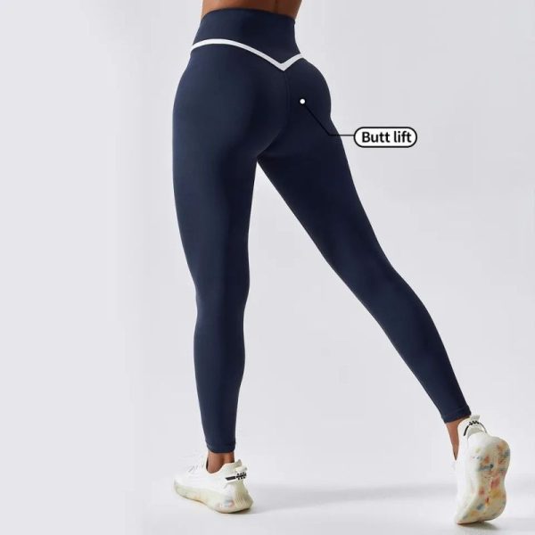 Custom Color Contrast V-Shaped Leggings Manufacturer | High Waisted Compression Leggings suppliers