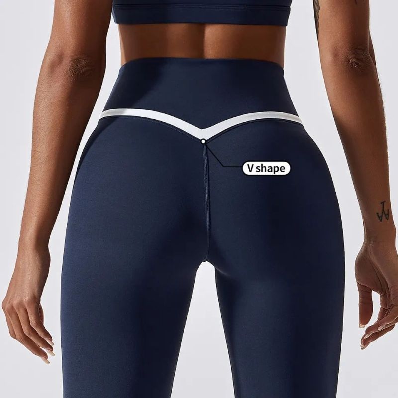 Custom Color Contrast V-Shaped Leggings Manufacturer | High Waisted Compression Leggings suppliers - 图片 4