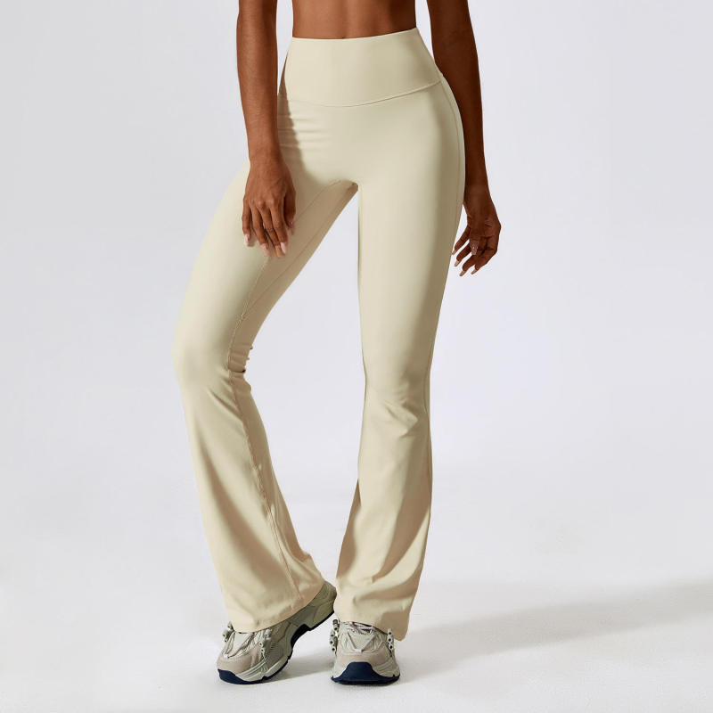 Custom Yoga Flare Pants Leggings Manufacturer | Scrunched Butt Nylon Breathable Leggings suppliers - 图片 5