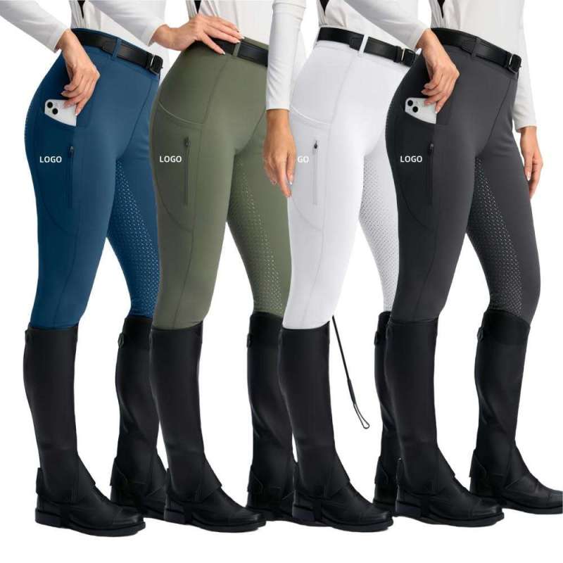 Custom Equestrian Breeches Leggings Manufacturer | Silicon Breathable Elastic Horse Riding Pants - 图片 2