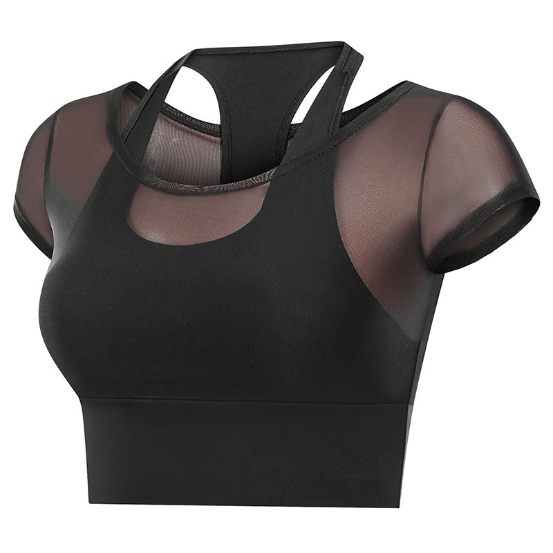 Short-Sleeved Shirts Mesh Sports Bra Manufacturer | Running Breathable Yoga Sports Bras supplier - 图片 3