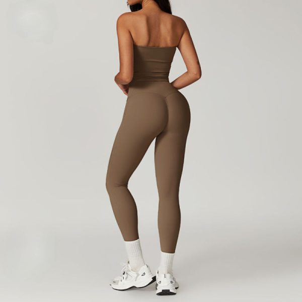 Custom U Neck Crop Tank Top Sets Manufacturer | Custom Leggings Pants Lounge Yoga Sets suppliers - 图片 5