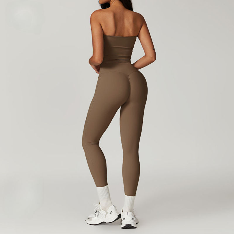 Custom U Neck Crop Tank Top Sets Manufacturer | Custom Leggings Pants Lounge Yoga Sets suppliers - 图片 5