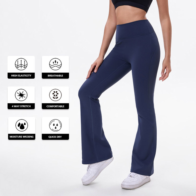 Custom Wide-Leg Hip Lifting Gym Leggings Manufacturer | Yoga Flares Leggings suppliers - 图片 5