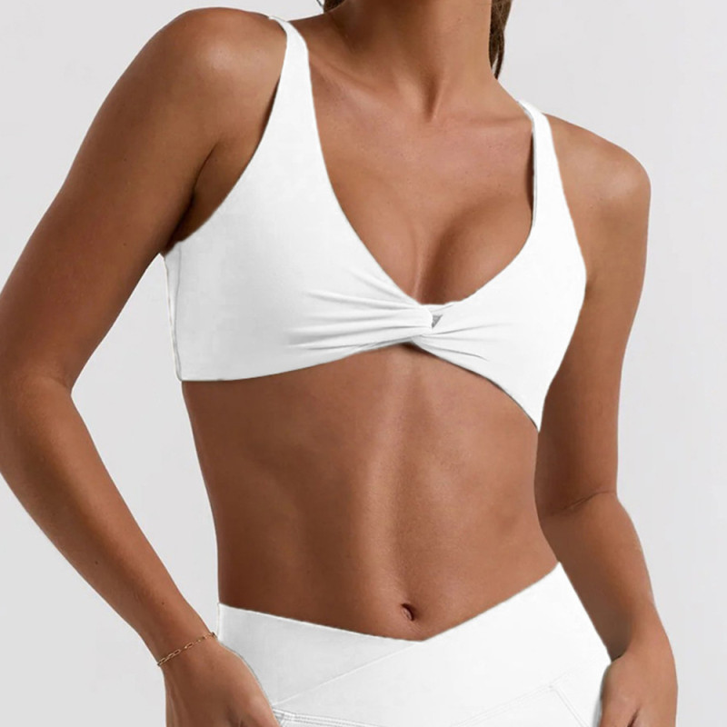 Custom Padded Front Scrunch Sports Bra Manufacturer | Soft Breathable Sports Bra Top supplier - 图片 5