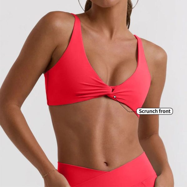 Custom Padded Front Scrunch Sports Bra Manufacturer | Soft Breathable Sports Bra Top supplier