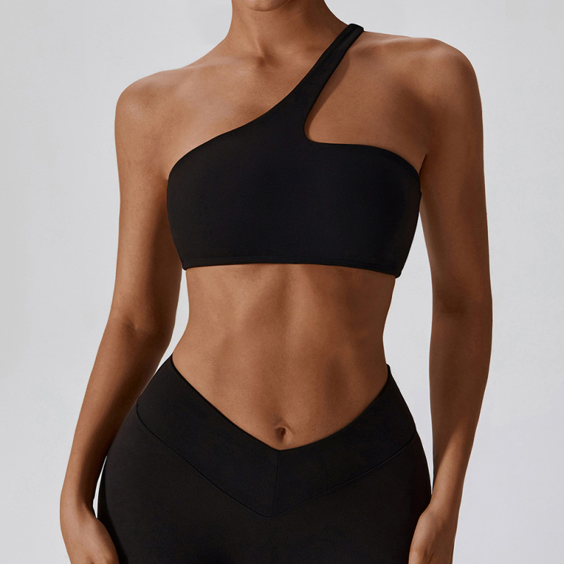 Custom One Shoulder Sports Bra Manufacturer | Gym Fitness One Shoulder Sports Bra Tops supplier - 图片 2