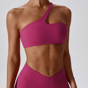 Custom One Shoulder Sports Bra Manufacturer | Gym Fitness One Shoulder Sports Bra Tops supplier