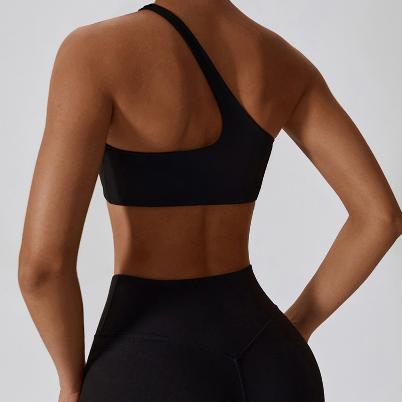 Custom One Shoulder Sports Bra Manufacturer | Gym Fitness One Shoulder Sports Bra Tops supplier - 图片 5