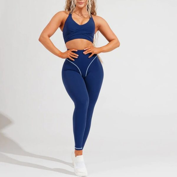 Custom Sports Bra Activewear Yoga Sets Manufacturer | 2 pcs Fitness Suit Gym Wear suppliers - 图片 4