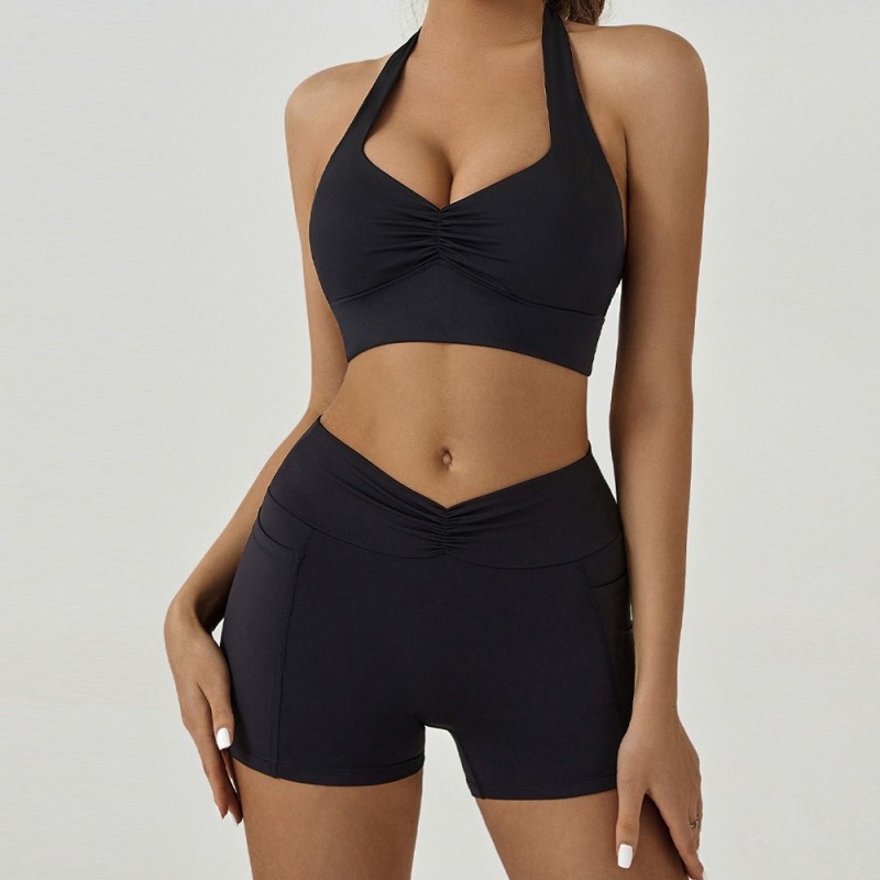 Sweat-Wicking Custom Sports Bra And Short Manufacturer | 2 Piece Workout Fitness Clothes suppliers - 图片 4