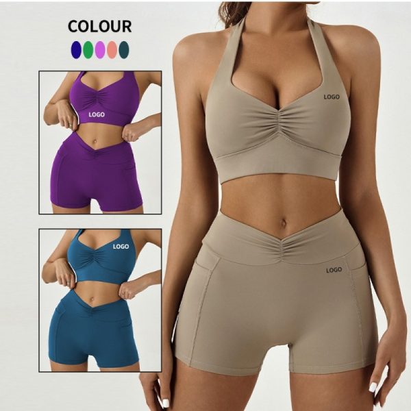Sweat-Wicking Custom Sports Bra And Short Manufacturer | 2 Piece Workout Fitness Clothes suppliers - 图片 2