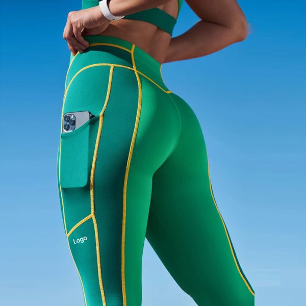 Custom Sweat Tummy Control Leggings Yoga Pants wiht Pockets | High Waist Sports Leggings suppliers - 图片 5