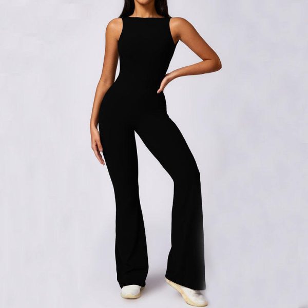 Sports Fitness Women Yoga Jumpsuit Manufacturer | Butt Lift Flare Pants Bodysuit suppliers - 图片 2