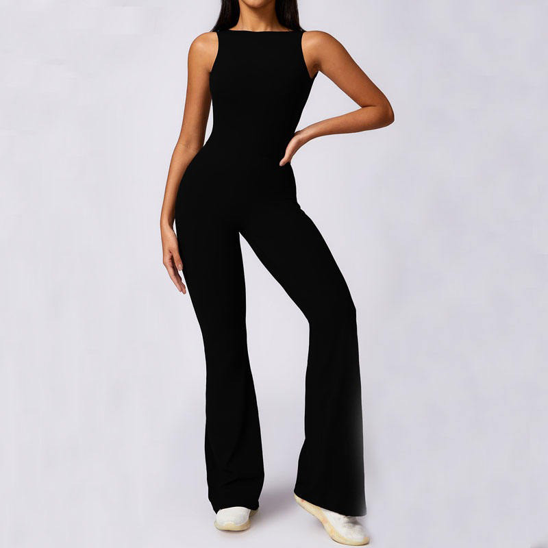 Sports Fitness Women Yoga Jumpsuit Manufacturer | Butt Lift Flare Pants Bodysuit suppliers - 图片 2
