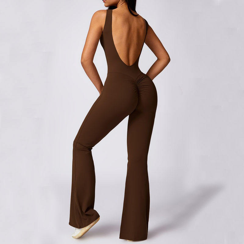 Sports Fitness Women Yoga Jumpsuit Manufacturer | Butt Lift Flare Pants Bodysuit suppliers - 图片 3