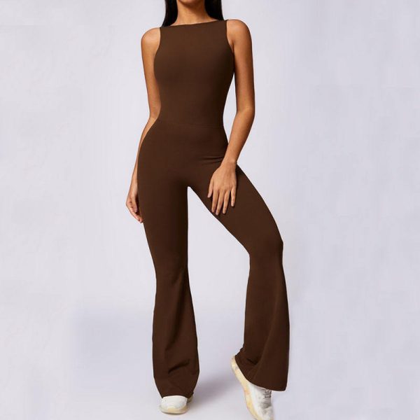 Sports Fitness Women Yoga Jumpsuit Manufacturer | Butt Lift Flare Pants Bodysuit suppliers - 图片 4