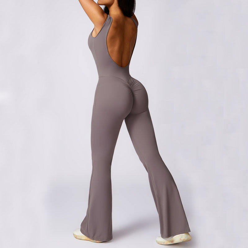 Sports Fitness Women Yoga Jumpsuit Manufacturer | Butt Lift Flare Pants Bodysuit suppliers - 图片 5