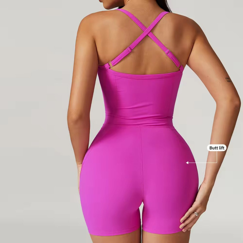 Sleeveless Bodysuits One Piece Jumpsuit Manufacturer | Fitness Shorts Yoga Jumpsuit suppliers - 图片 2