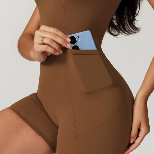 Sleeveless Bodysuits One Piece Jumpsuit Manufacturer | Fitness Shorts Yoga Jumpsuit suppliers - 图片 3