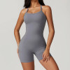 Sleeveless Bodysuits One Piece Jumpsuit Manufacturer | Fitness Shorts Yoga Jumpsuit suppliers - 图片 5