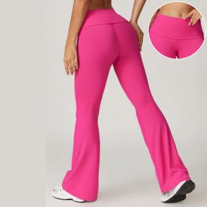 No Front Gym Bell-Bottom Pants Manufacturer | Dance fitness Stretchy Yoga Flare Pants suppliers