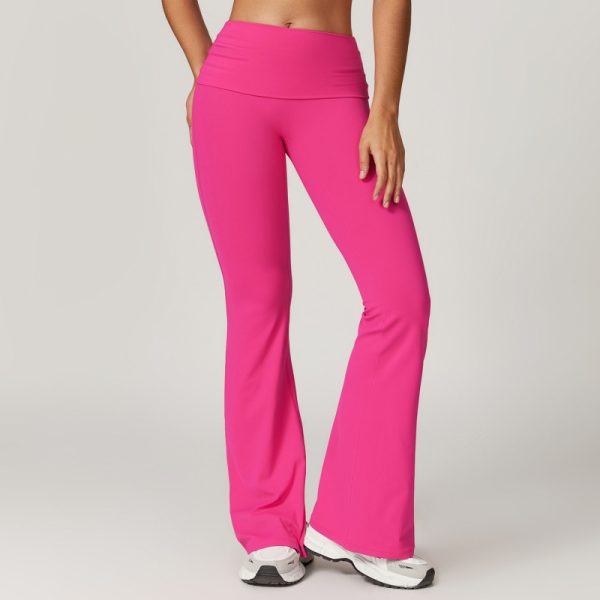 No Front Gym Bell-Bottom Pants Manufacturer | Dance fitness Stretchy Yoga Flare Pants suppliers - 图片 5