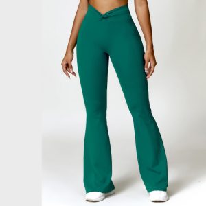Butt lift yoga leggings Manufacturer | High Waist bell-bottoms exercise Wide leggings suppliers