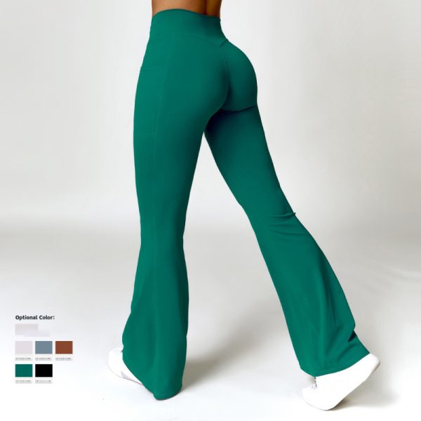 Butt lift yoga leggings Manufacturer | High Waist bell-bottoms exercise Wide leggings suppliers - 图片 2
