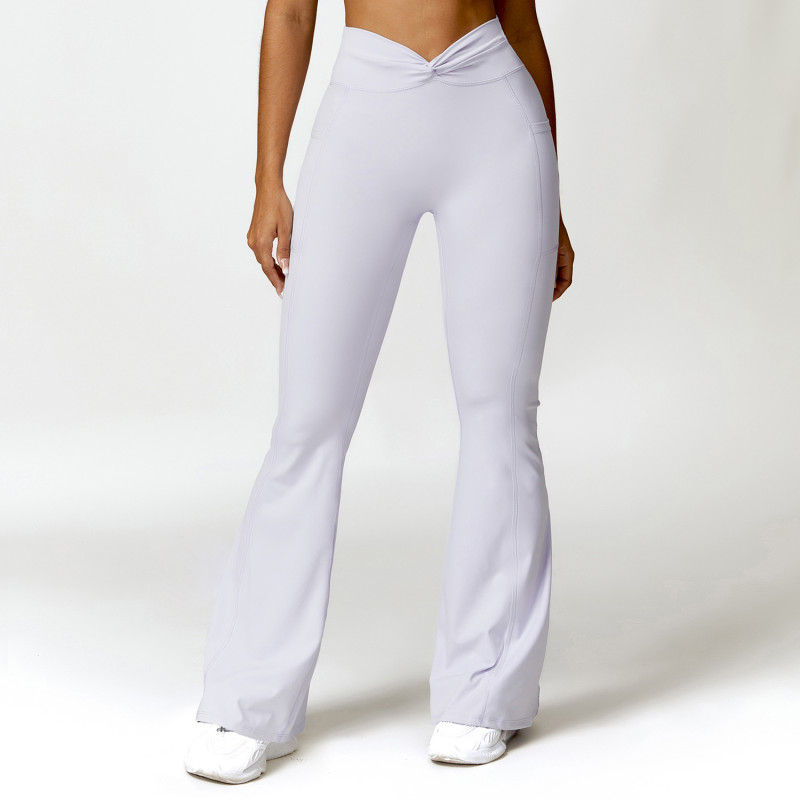 Butt lift yoga leggings Manufacturer | High Waist bell-bottoms exercise Wide leggings suppliers - 图片 3