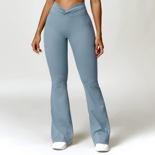 Butt lift yoga leggings Manufacturer | High Waist bell-bottoms exercise Wide leggings suppliers - 图片 4