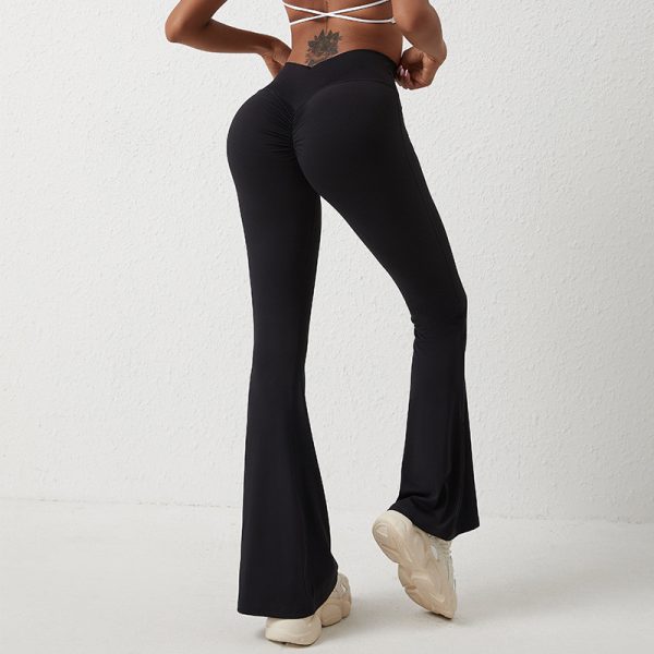 High Waist Flared Yoga Pants Manufacturer | Gym Fitness Women Butt Lifting Yoga Pants suppliers - 图片 3