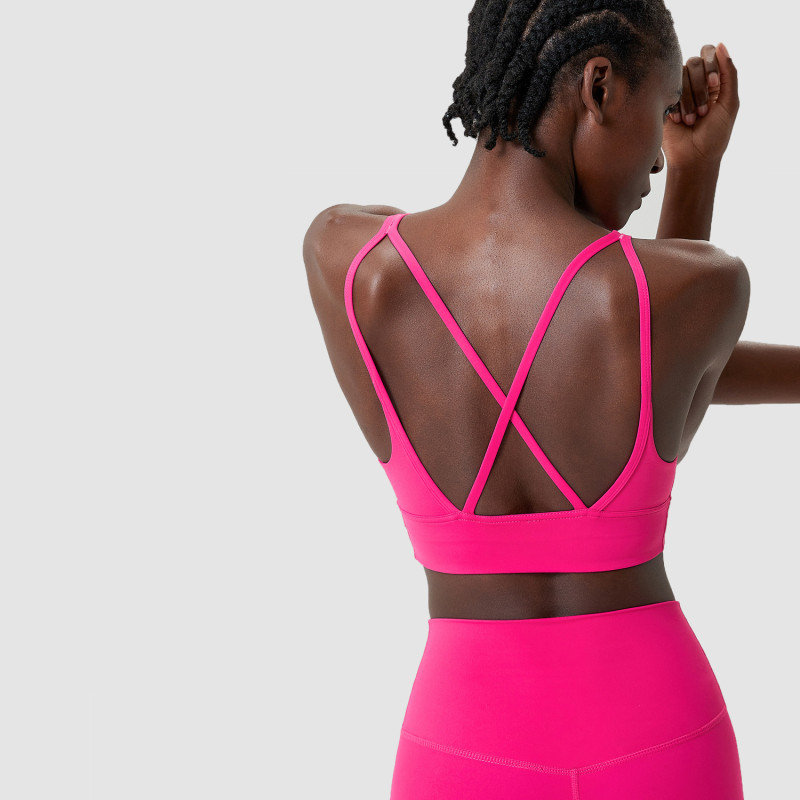 V Neck Cross Strap Women Gym Bra Top supplier | Custom Workout Running Sports Bra Vendor - 图片 3