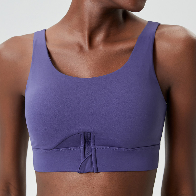 Active Sexy Zip Front Sport Bra Top supplier | Custom High Impact Fitness Training Sports Bra Vendor - 图片 4