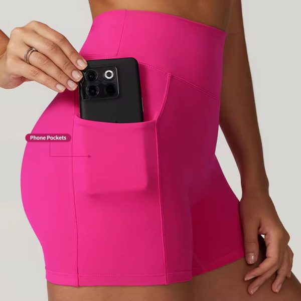 Custom Running Yoga Shorts Pocket Manufacturer | Gym Fitness High Waist Women Shorts Supplier - 图片 4