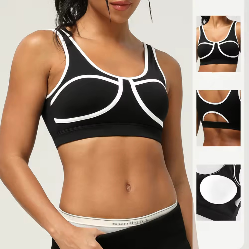 Sexy Yoga Fitness Color Blocked Sports Bra supplier | Custom Activities Open Back Sports Bra Vendor - 图片 5