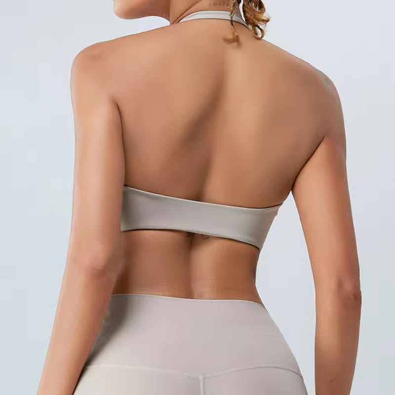 Sexy Women Halter Straps Sports Bra supplier | Custom Activities Backless Sports Bra Vendor - 图片 2