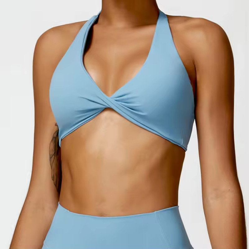 Backless ront Knot Style Sports Bra supplier | Custom Sport Running Gym Bra Vendor - 图片 2