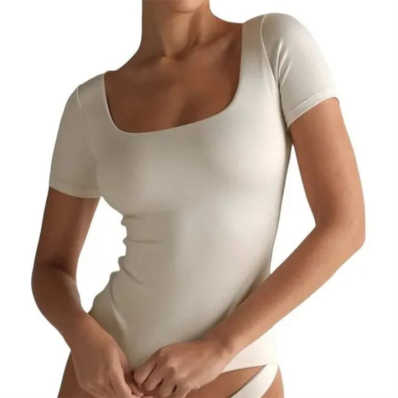 Custom Tee Manufacturer | Lightweight Slim Fit Workout Shirts Factory | Short Sleeve Square Neck - 图片 2