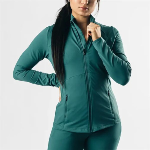 Track Jacket Manufacturer | Full Zip-Up Workout Sportswear Factory | Slim Fit Yoga Athletic Apparel - 图片 4