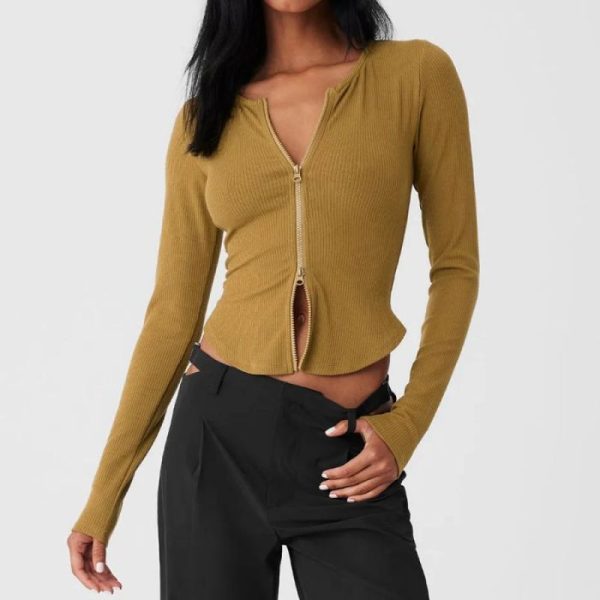 2-Way Zipper Sports Jacket | Fitted Long Sleeve Workout Jacket | Activewear Manufacturer - 图片 2