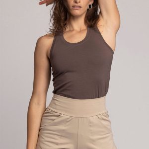 Custom Tank Top Manufacturer | High Elastic Sleeveless Tops Factory | Nude Shaping Women Tank Top Supplier